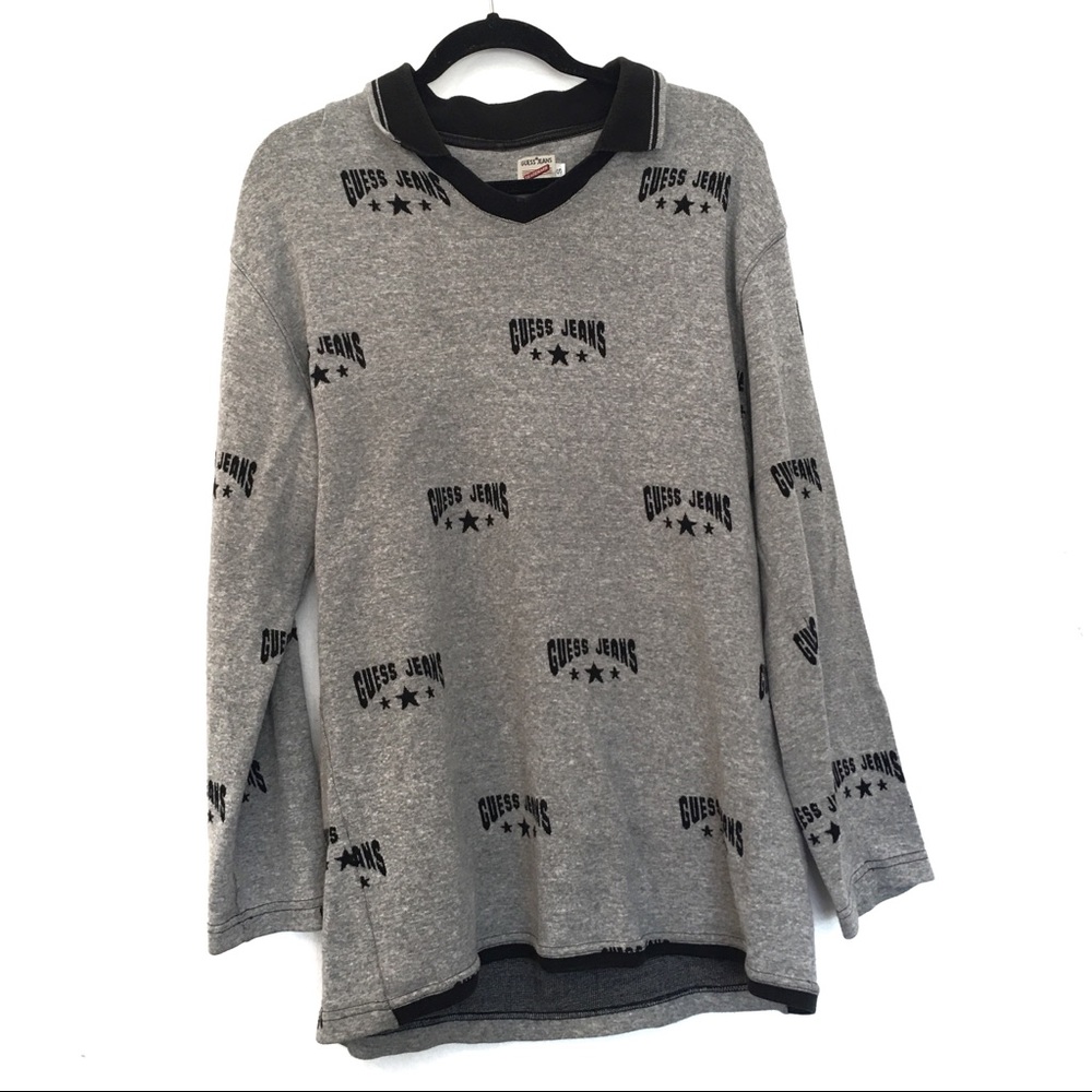 [GUESS JEANS] 100% Cotton Collared Pullover Size S